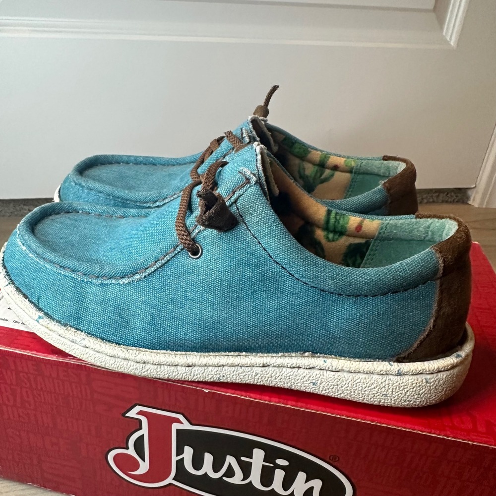 Justin Brands Women's Casual Moc Hazer Turquoise Size 9 - Picture 3 of 8